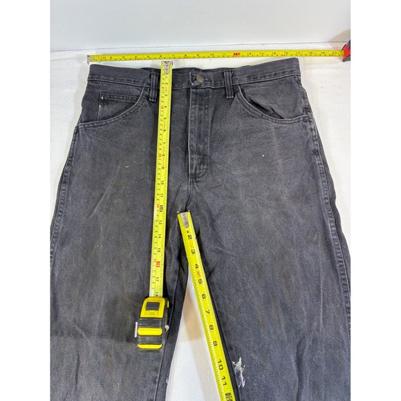 Vintage Rustler Black Jeans Mens 34x34 Straight Leg Distressed Y2K Western - Picture 16 of 16